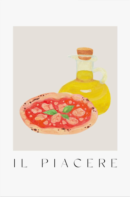 La Pizza - Acquarelli Italian Piazza Margherita Poster